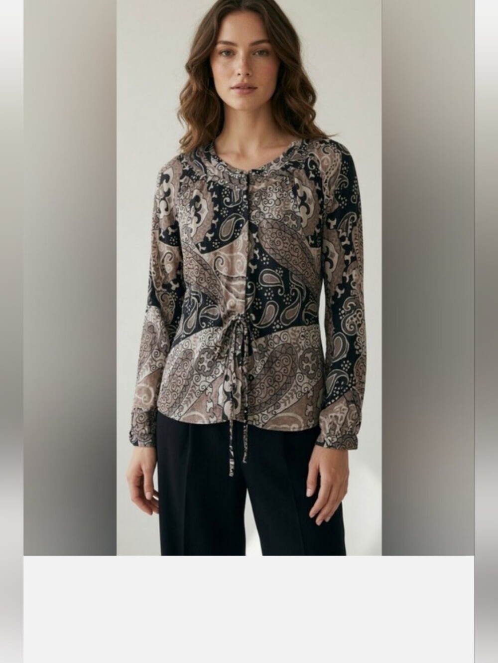 Banana republic Factory Blouse Women's Size Small Paisley print tie back
